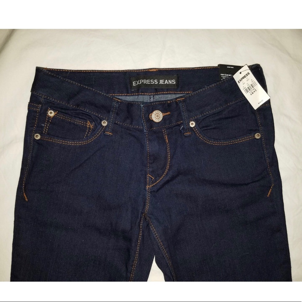 Express Skinny Jeans, Brand New, Dark Blue, Size 4